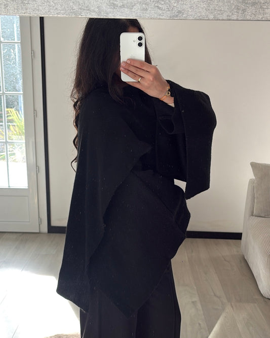 Cape Pull Mailles Structurées - Noir