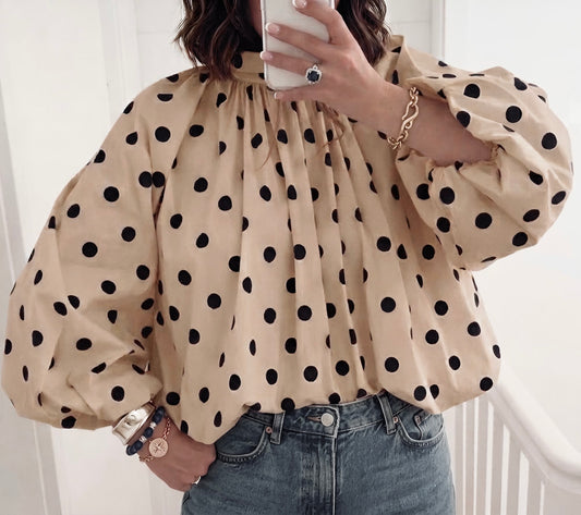 Blouse dos nu à pois NINA