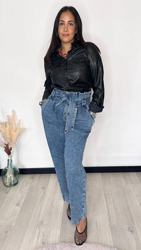 Jean taille haute noué