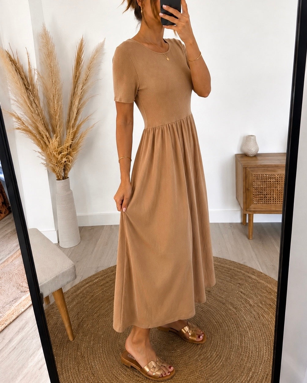 Robe Bi-Texture NORA – Camel