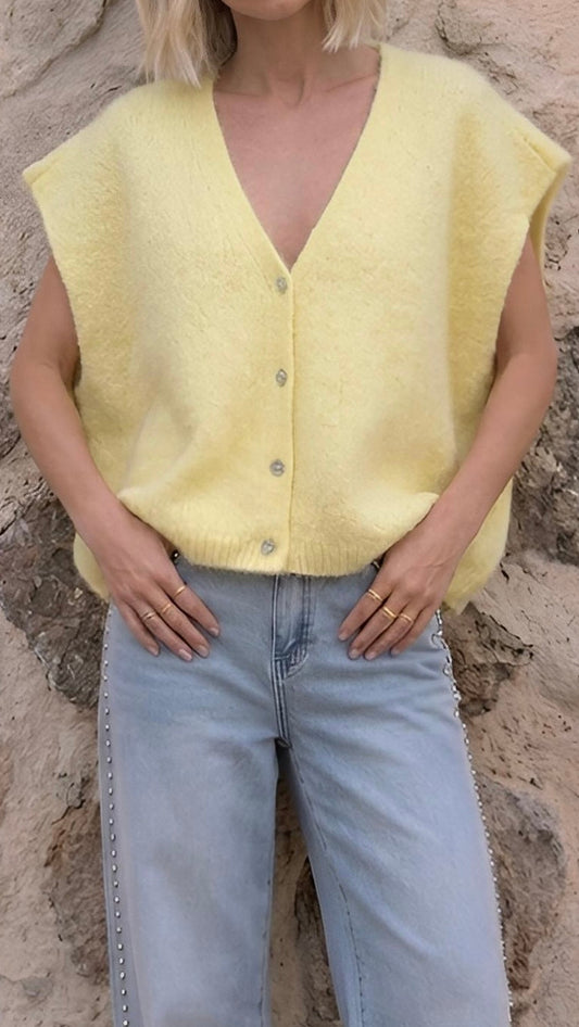Gilet sans manches alpaga LUMEA - Jaune
