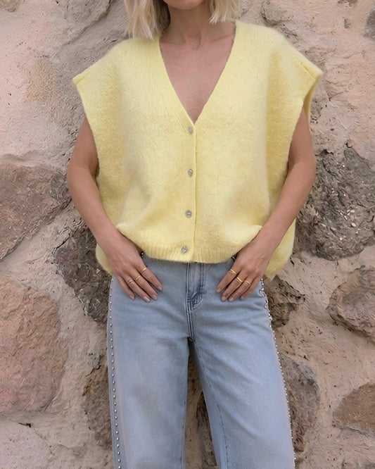 Gilet sans manches alpaga LUMEA - Jaune