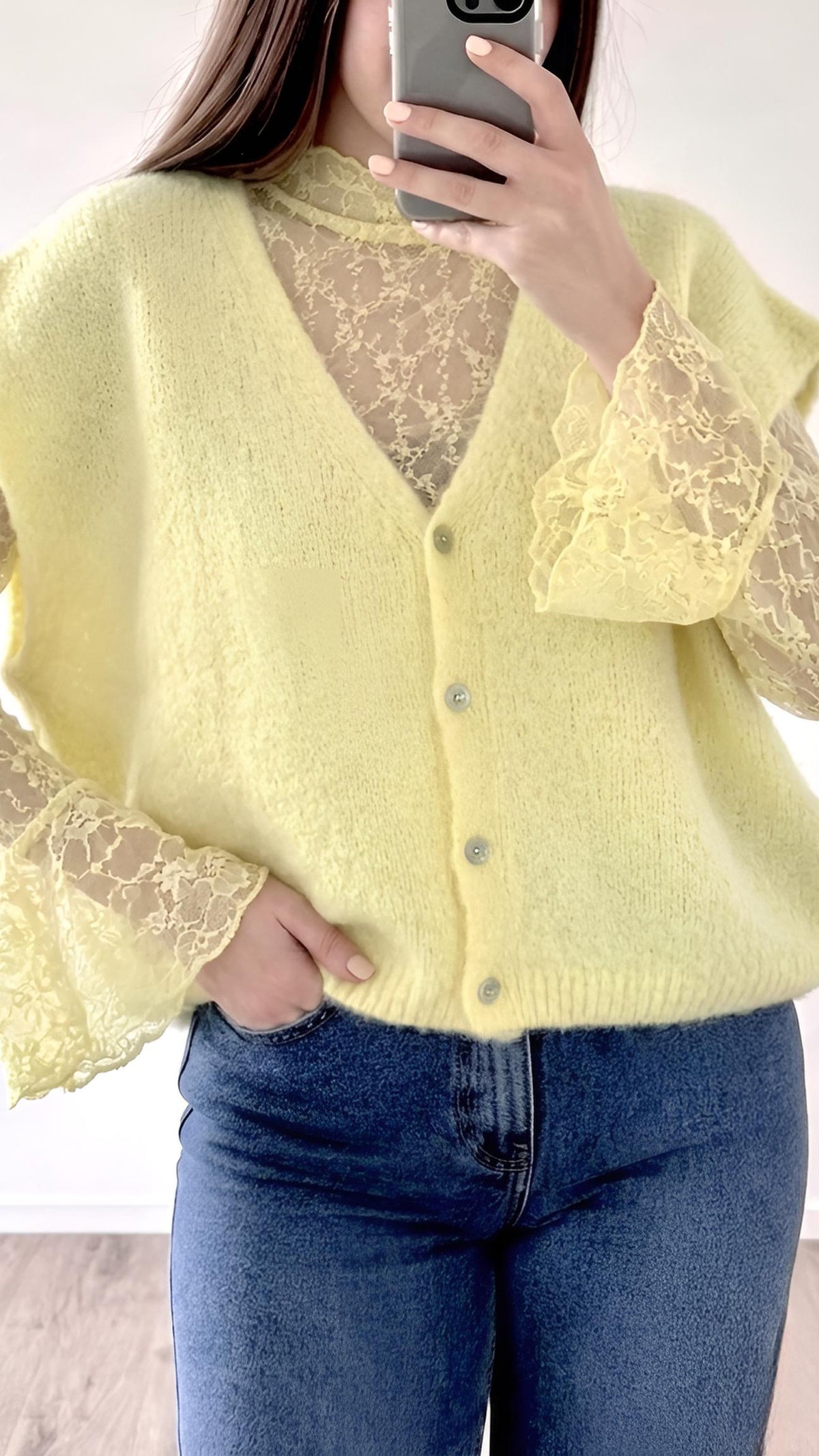Gilet sans manches alpaga LUMEA - Jaune