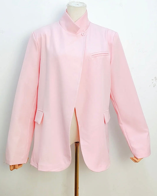 Blazer structuré rose poudré LUNA