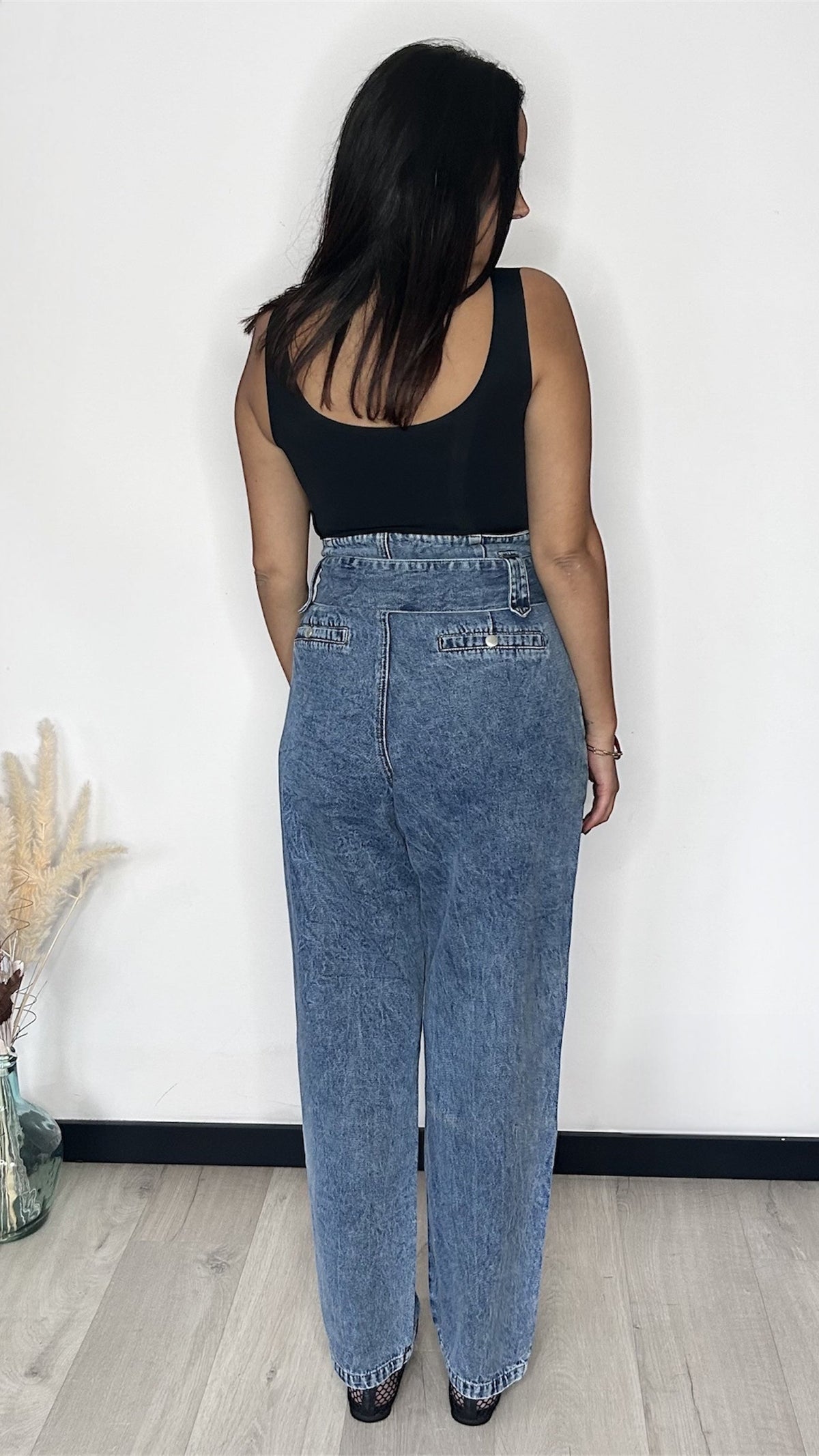 Jean taille haute noué