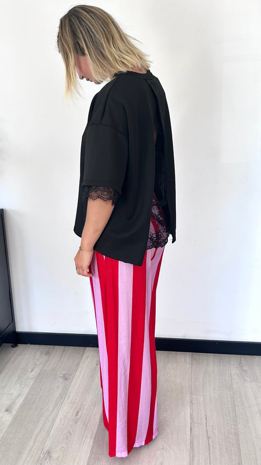 Pantalon Palazzo MAËLLE – Rose & Rouge