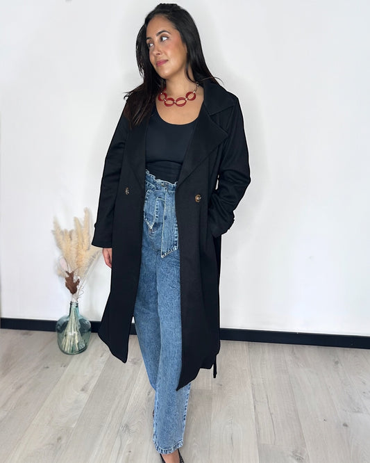 Manteau long texturé