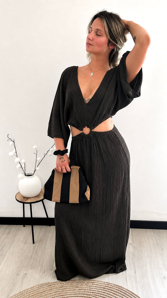 Robe Longue ÉLIA – Chocolat