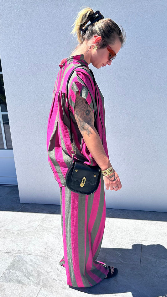 Ensemble Rayé MÉLINE – Fushia et Kaki