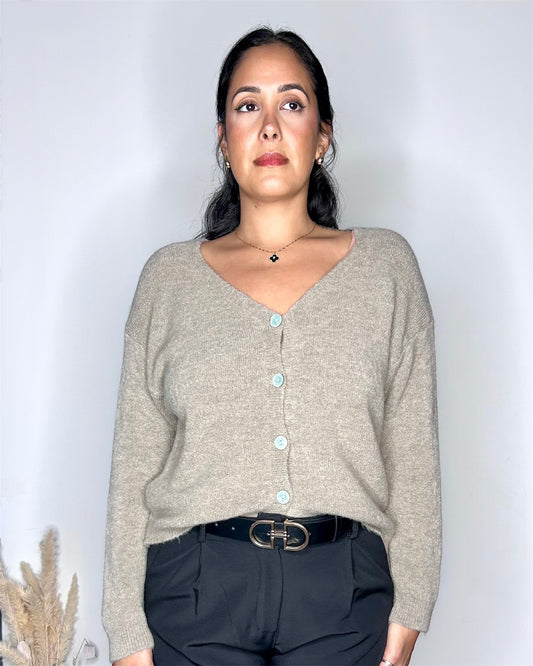 Gilet Douceur en Baby Alpaga - Taupe