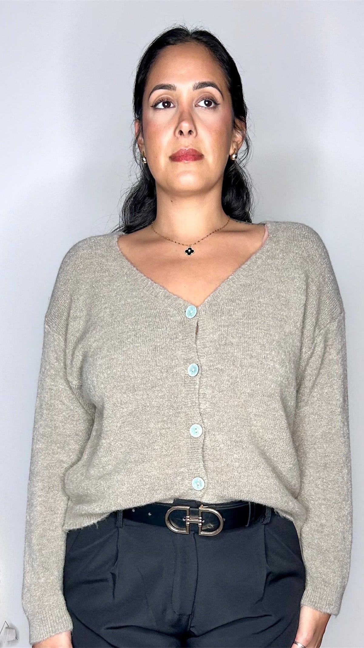Gilet alpaga LINA - Taupe