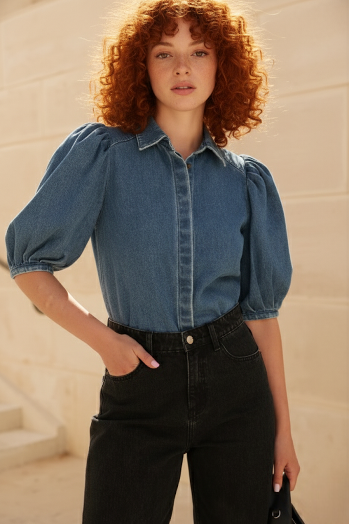 Chemise manches bouffantes