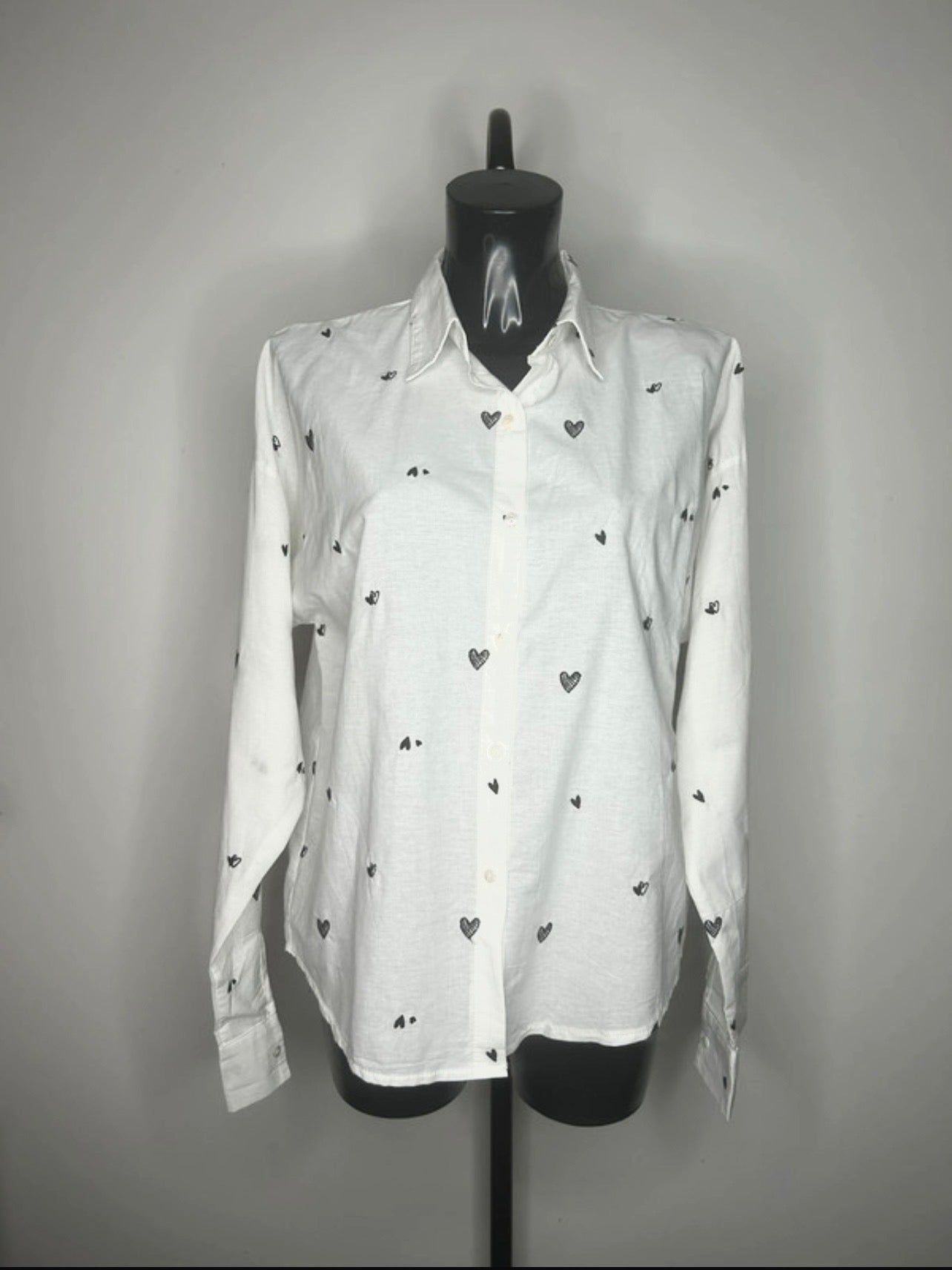 Chemisier Romantique - Broderies Cœurs