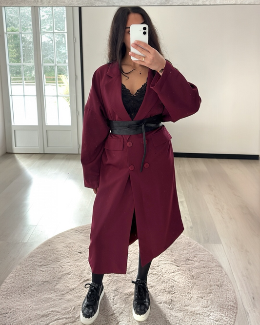 Blazer Long Oversize - Burgundy