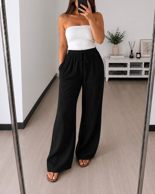 Pantalon Large Gaze de Coton DOLCE – Noir