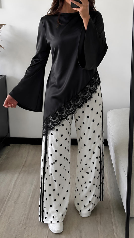Top Long Asymétrique Dentelle ONYX