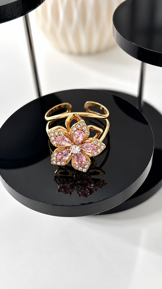 Bague Anti-Stress CALISTA – Dorée Fleur Blush