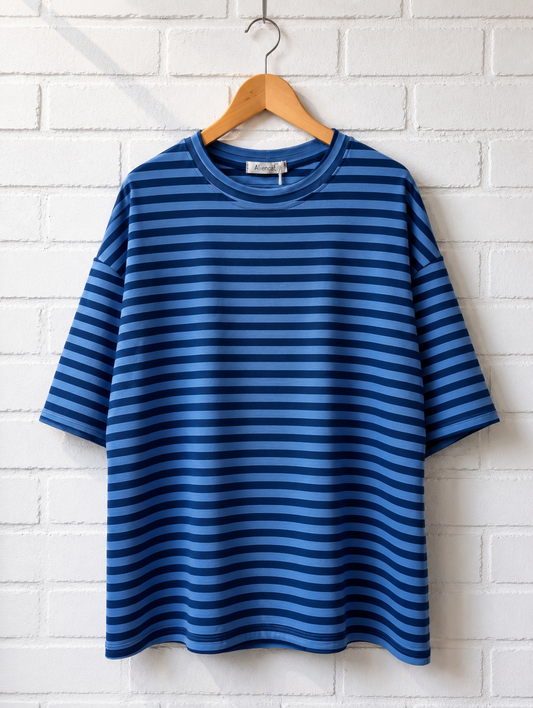 T-shirt Rayé Cœur SUNNY – Bleu