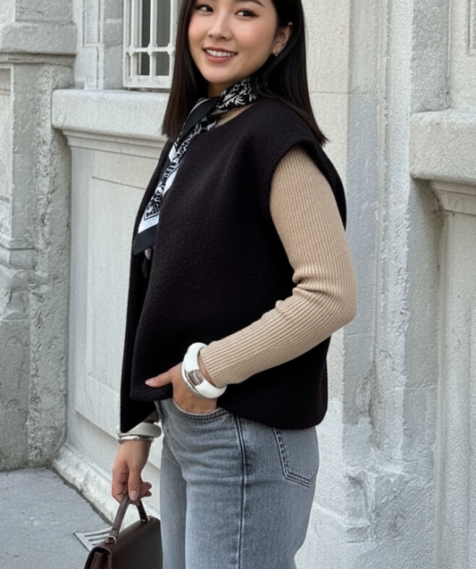 Gilet sans manches effet laine