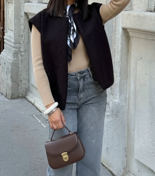Gilet sans manches effet laine