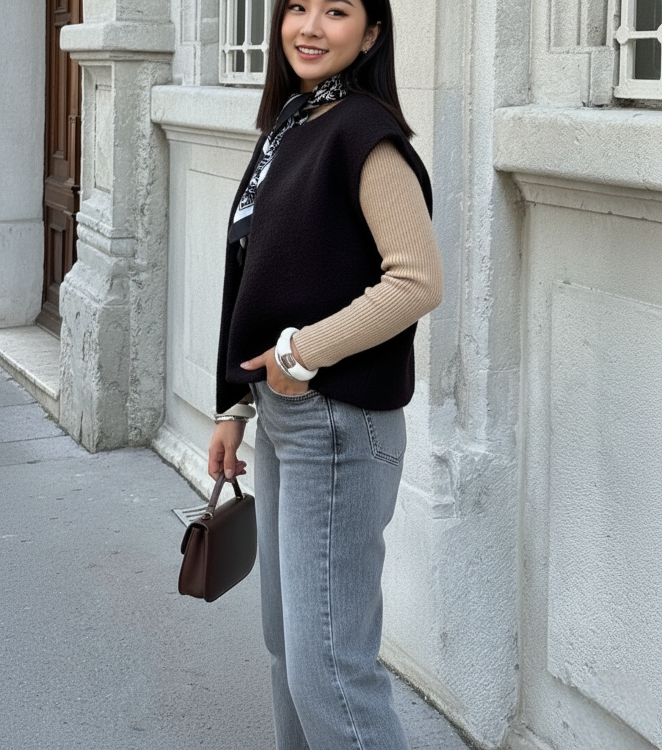 Gilet sans manches effet laine