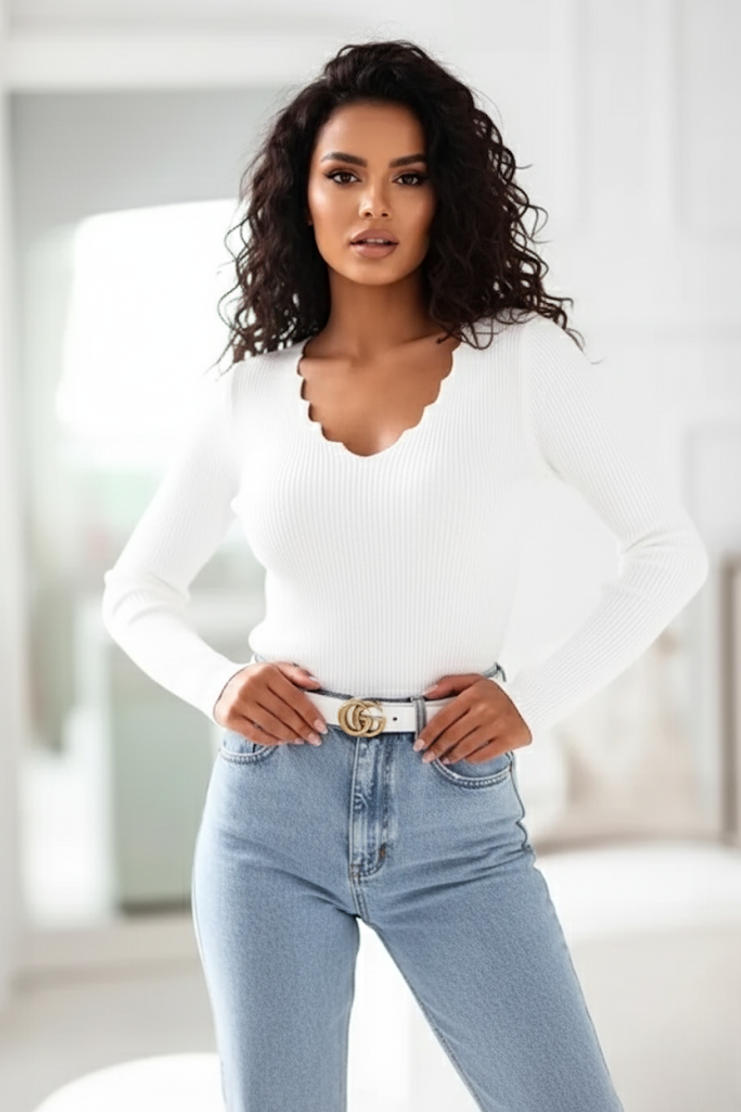 Pull maille côtelée