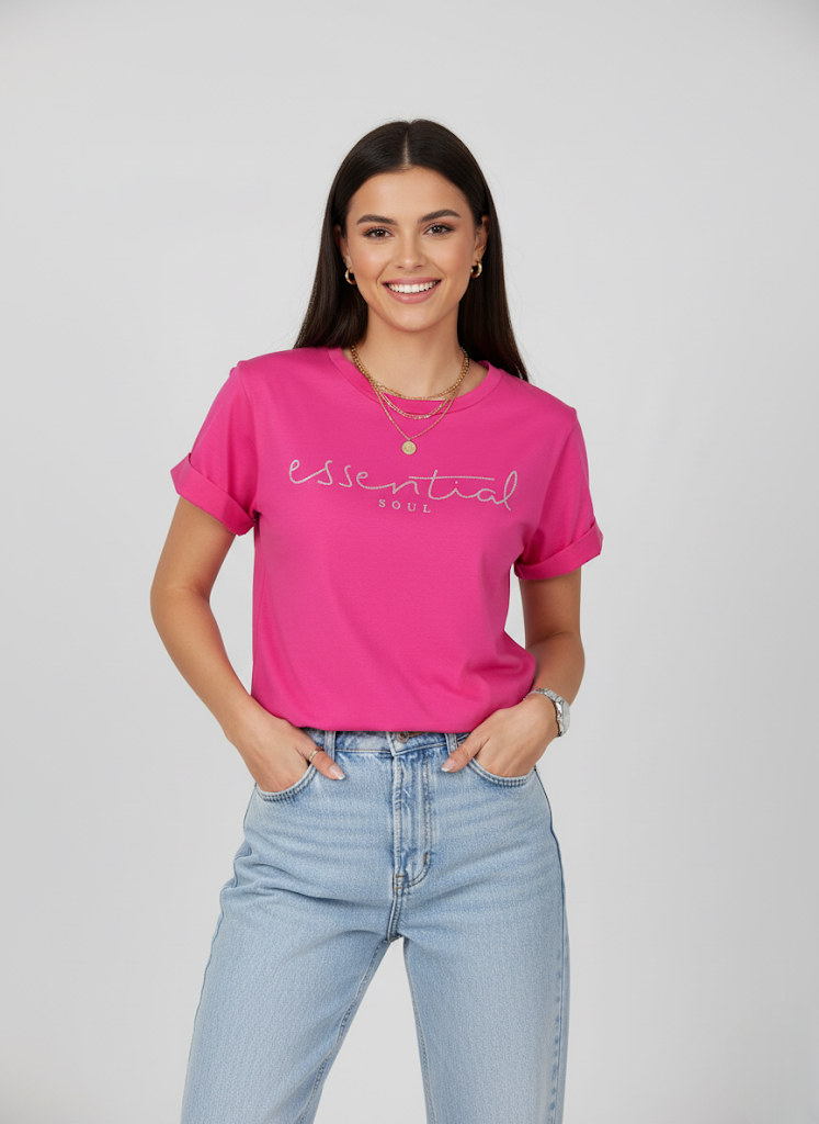 T-shirt coton à inscription essential soul flocage