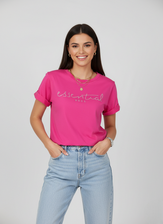 T-shirt coton à inscription essential soul flocage