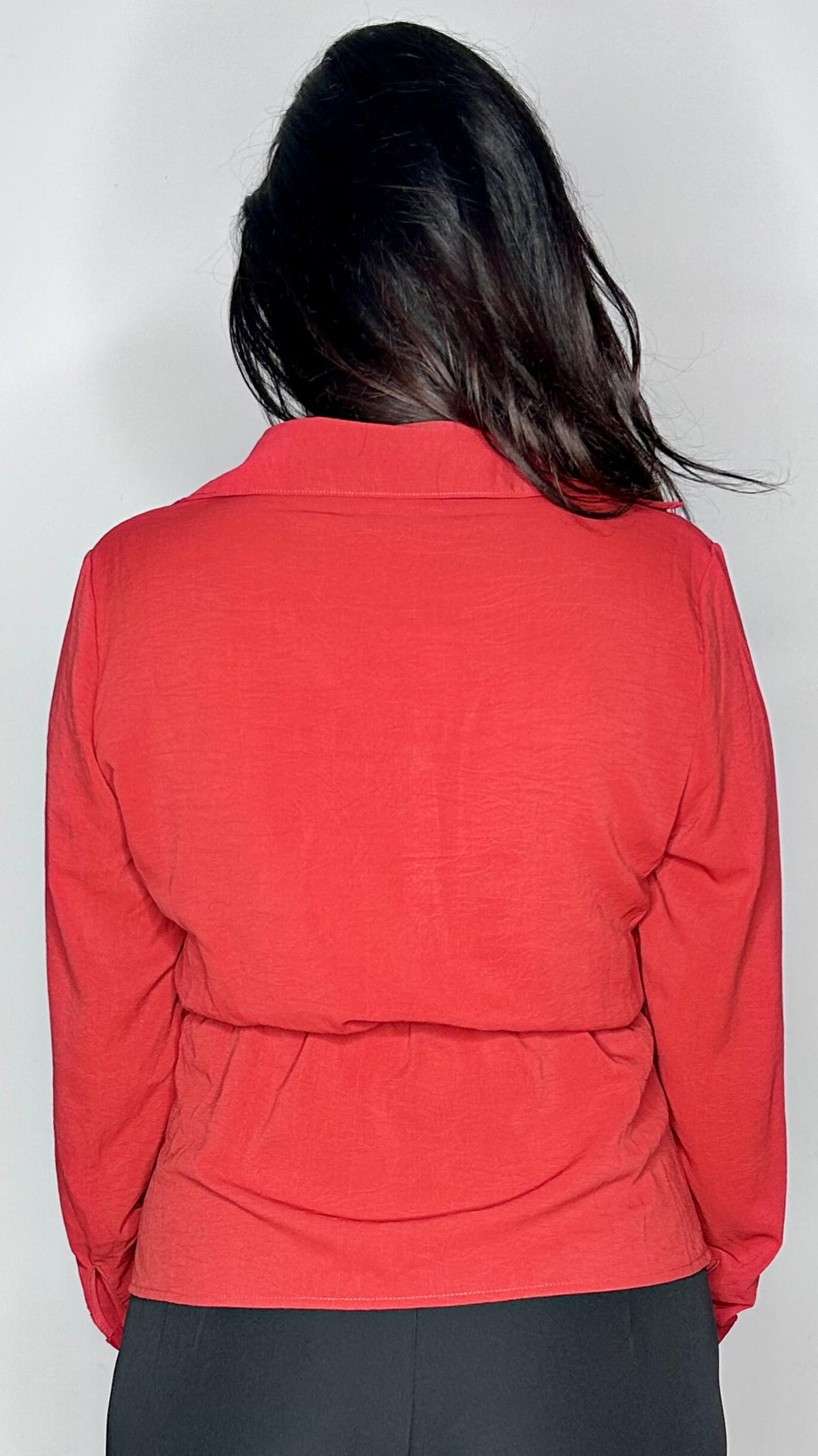 Blouse Pincée à Taille Ajustée - Rouille