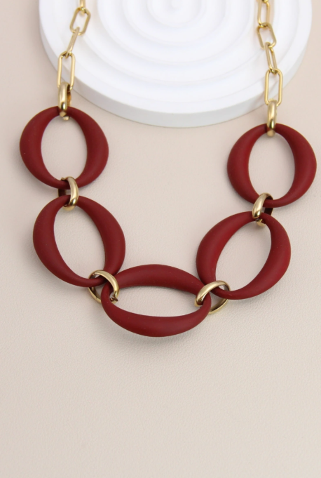 Collier maille résine chaîne en acier inoxydable