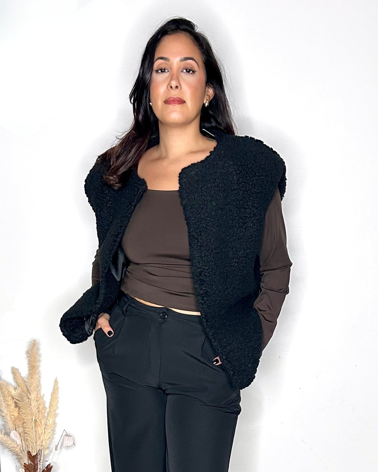 Gilet Sans Manches Teddy - Noir Intense