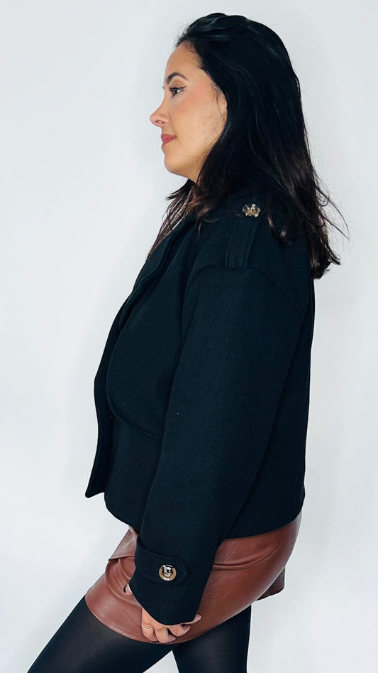 Manteau court double boutonnage