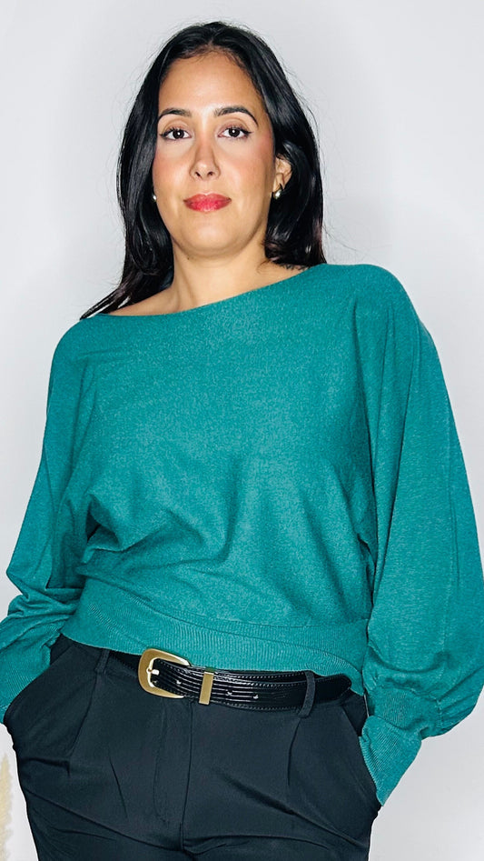 Pull EMERAUDE manches chauve-souris