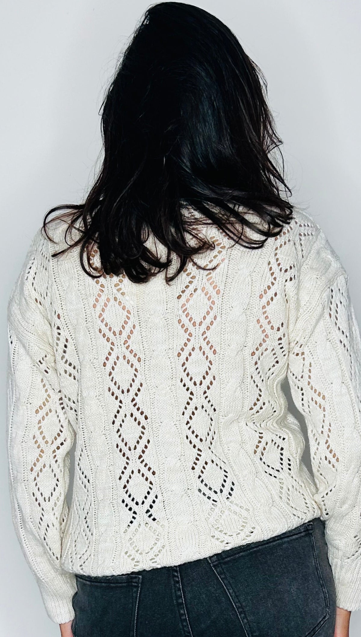 Pull Élisa – Maille ajourée écru