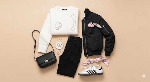 Découvrez les tenues d’automne incontournables : blazer oversize, robe pull, jean et bottines pour un look chic et élégant signé L’Essence du Style.