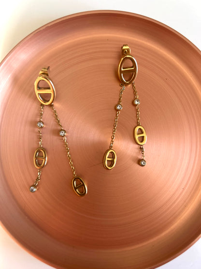 Boucles d'Oreilles Naos - Mailles Marine Dorées