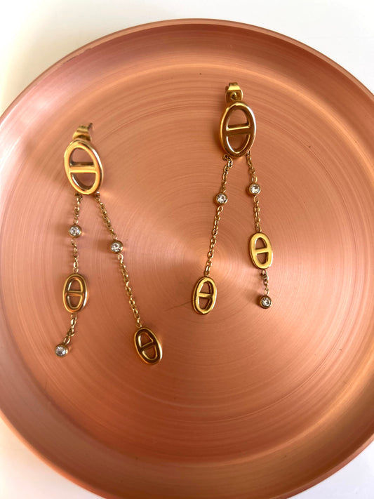 Boucles d'Oreilles Naos - Mailles Marine Dorées