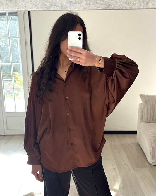 Chemisier Satiné - Chocolat Intense