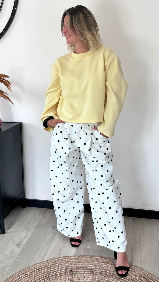 Pantalon Pois LISON – Blanc & Noir