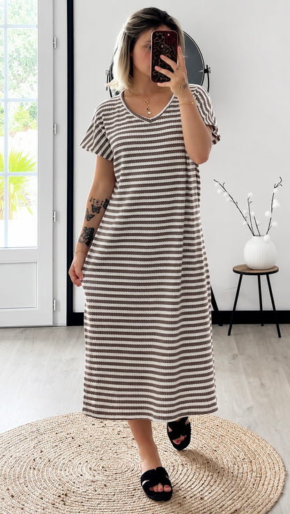Robe Marinière CLÉA – Taupe