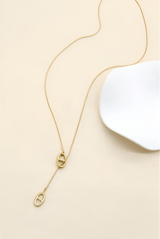 Collier Thalassa - Sautoir Cravate Maille Marine