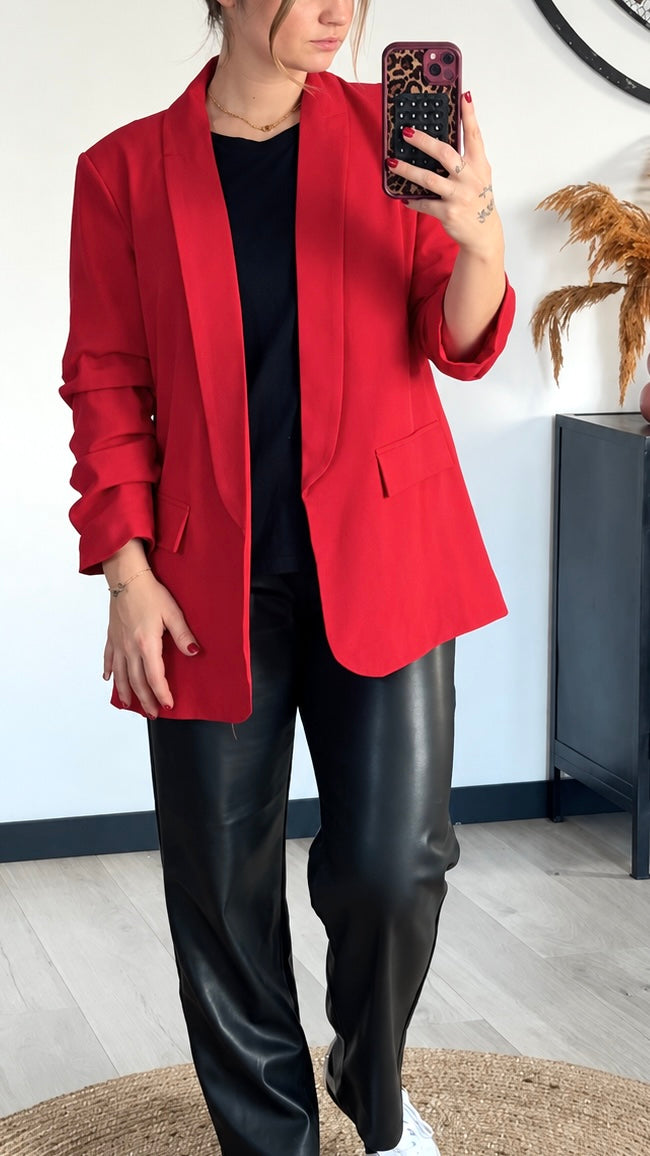 Blazer ajusté rouge ROSA