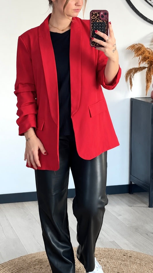 Blazer ajusté rouge ROSA
