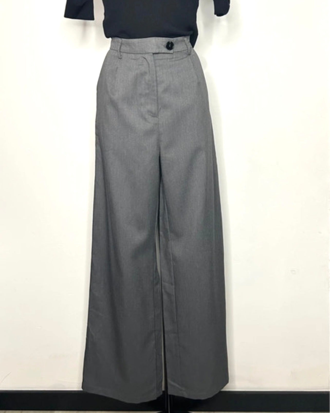 Pantalon de Tailleur Taille Haute - Gris Anthracite