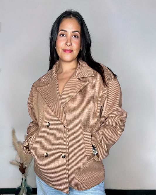 Caban Camel à Chevrons