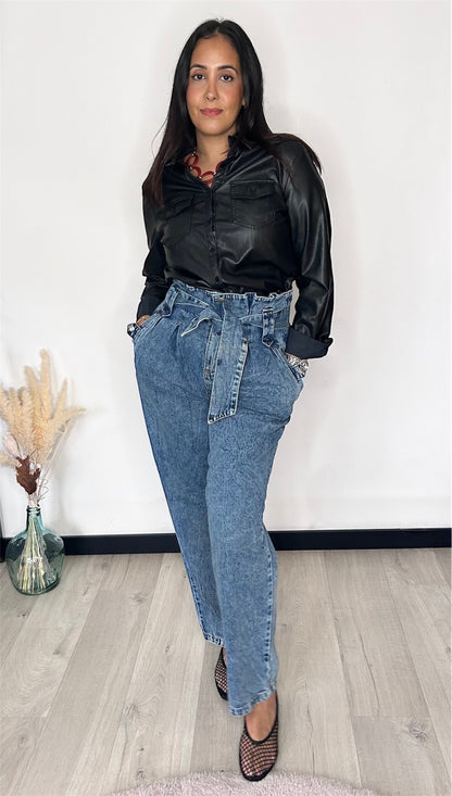 Jean taille haute noué