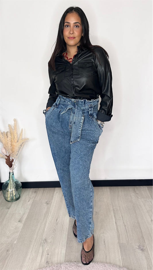 Jean taille haute noué