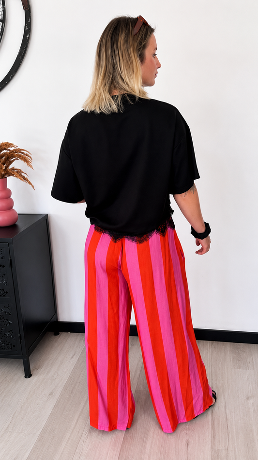 Pantalon Palazzo MAËLLE – Rose & Orange