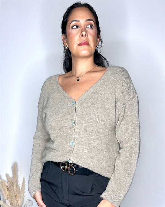 Gilet Douceur en Baby Alpaga - Taupe