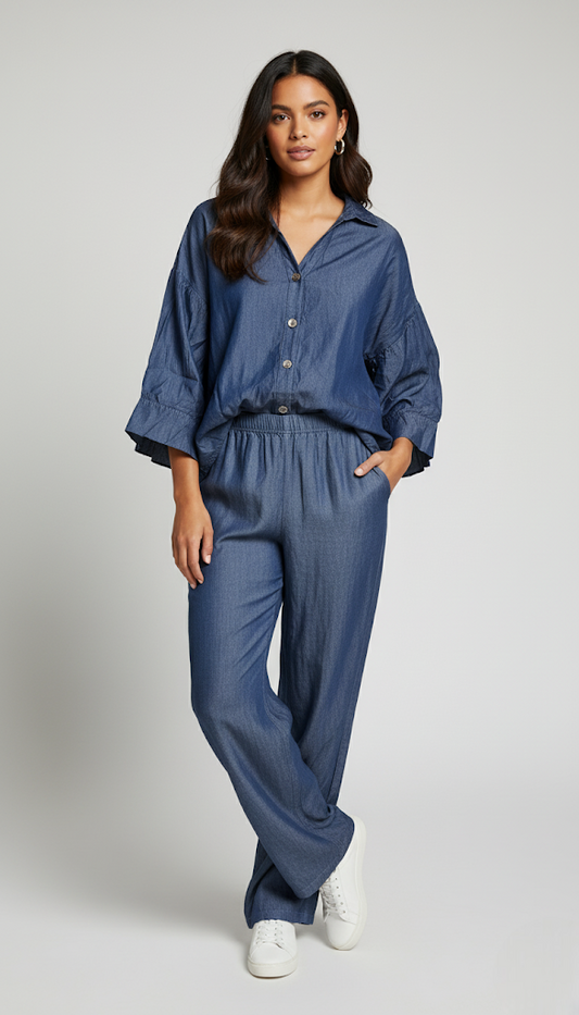 Ensemble effet jean fluide